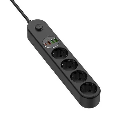 Мережевий фільтр живлення ColorWay (CW-CHE44PDB), 4 розетки/4USB 2M (CW-CHE44PDB) - фото 3