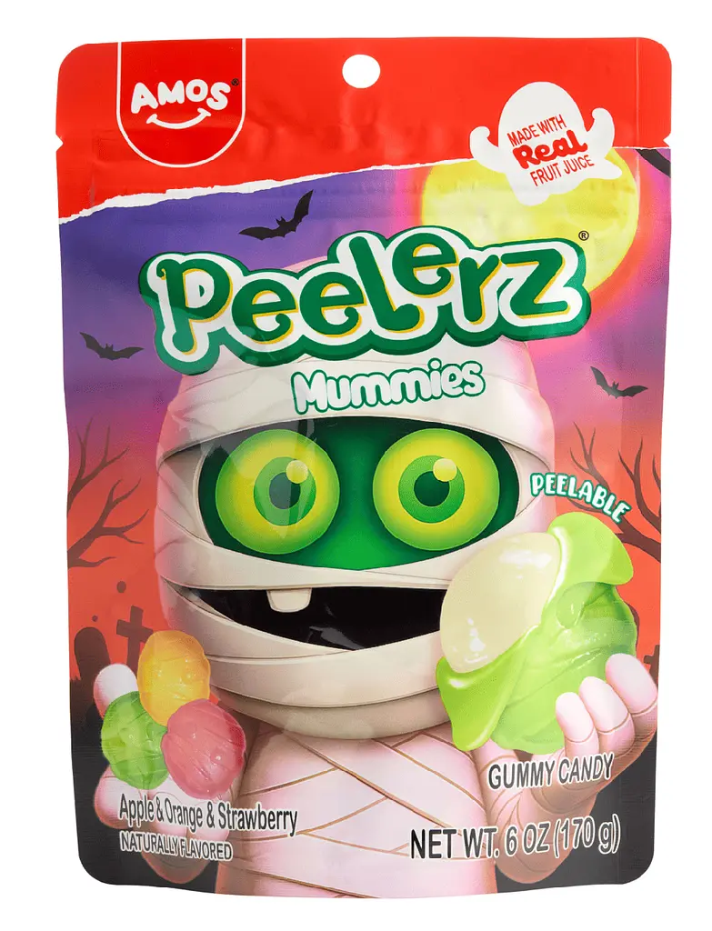 Жувальні цукерки Amos Halloween Peelerz Mummies 170г