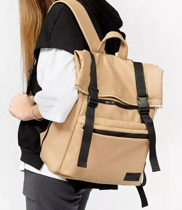 Жіночий рюкзак ролл Sambag Roll Top Zard бежевий 41 х 30 х 16 см (24238026)
