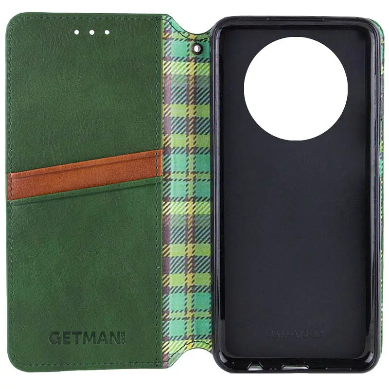 Шкіряний чохол-книжка GETMAN Cubic (PU) для Xiaomi Redmi 14C / Poco C75 Зелений - фото 3