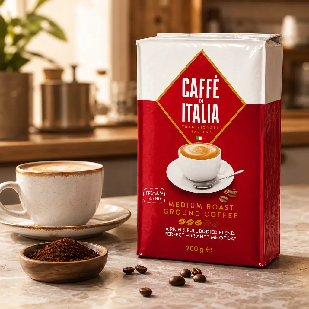 Кава мелена Caffè di Italia Medium Roast 200 г середнього обсмаження для турки, френч-преса, гейзерної кавоварки та чашки - фото 5
