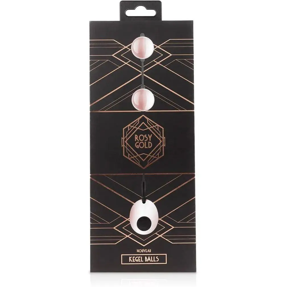 Металеві вагінальні кульки Rosy Gold Nouveau Kegel Balls для просунутого тренування м'язів тазового дна 376 г 2.8 см  - фото 2