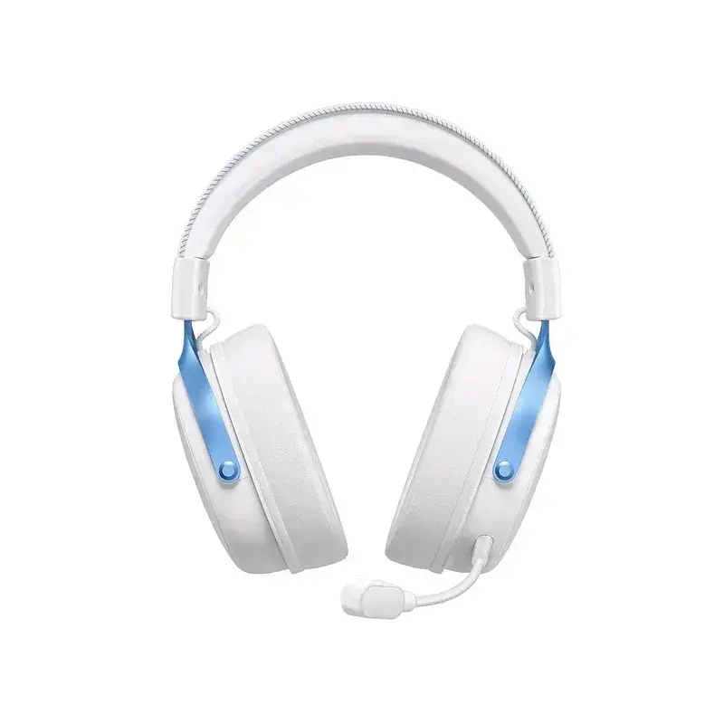 Наушники MCHOSE V9 Pro / Беспроводная игровая гарнитура / 2.4G / Bluetooth с микрофоном / White Blue - фото 3