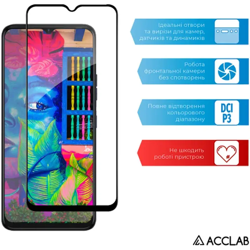 Скло захисне ACCLAB Full Glue Tecno Spark 9 Pro Black (1283126547300) - фото 5