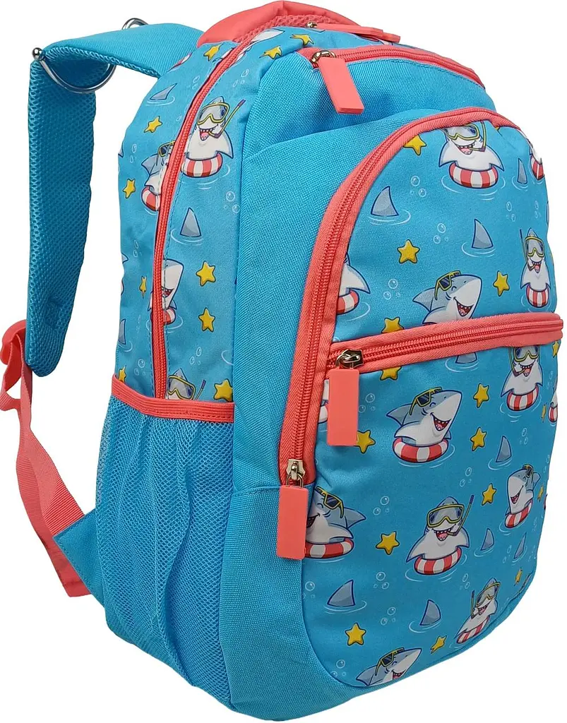 Рюкзак шкільний Riciclo Schulrucksack 19 л 41x30x13 см поліестер блакитний (акули) - фото 2