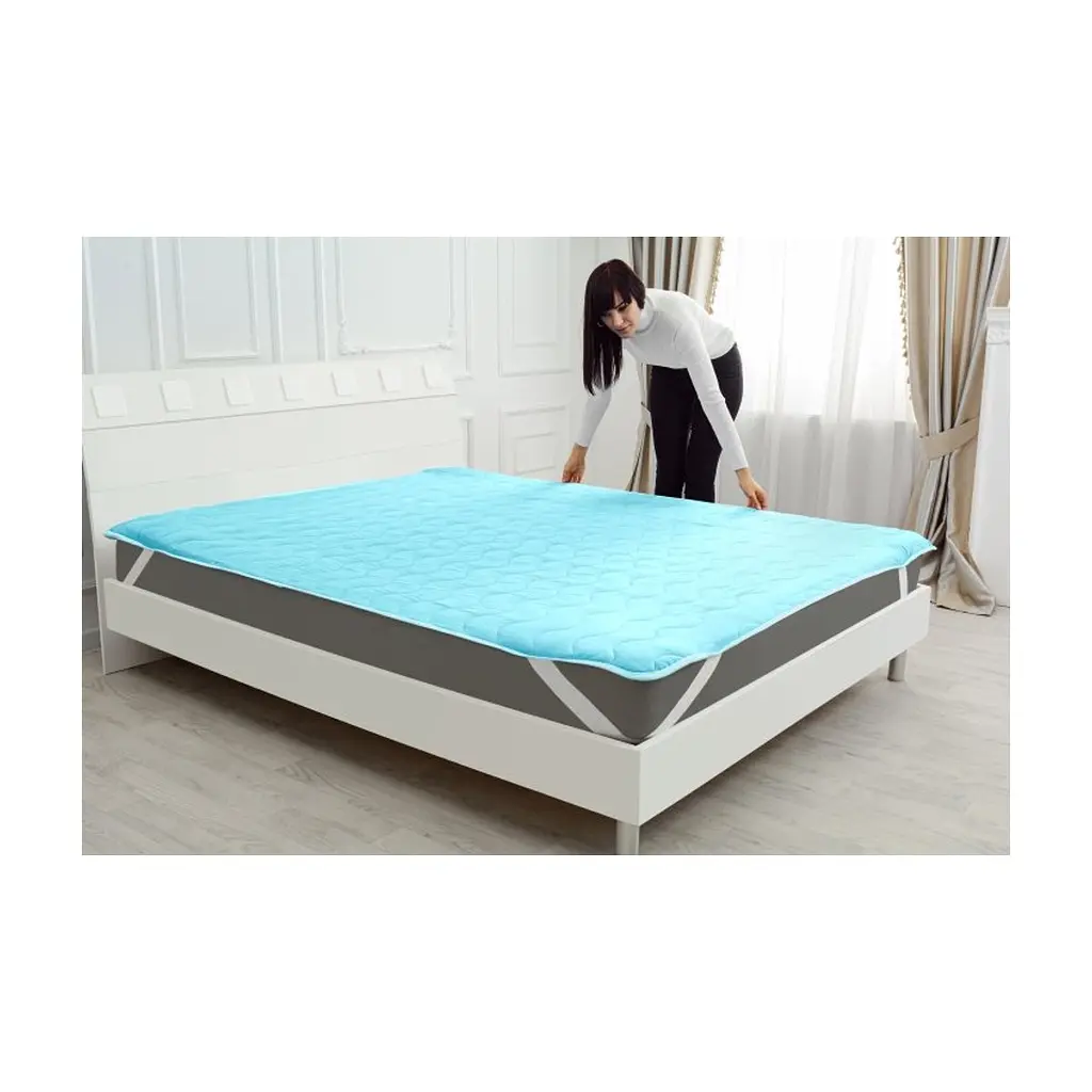 Наматрацник MirSon Eco Light №1713 EcoSilk Air-line на резинці по кутках Blue 70x140 см (2200002888387) - фото 6