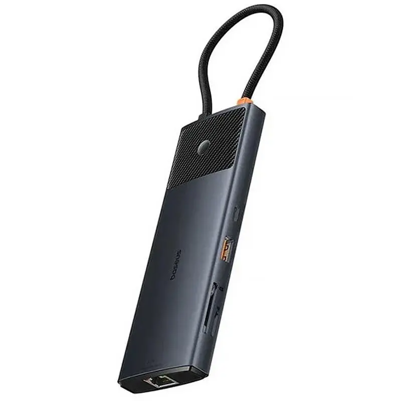 Перехідник HUB Baseus Metal Gleam II OS 10in1 Dual Display (B00061800123-01) Cosmic Black - фото 2