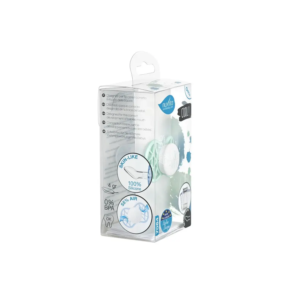 Пустышка Nuvita 7064 Air55 Cool ортодонтическая 0m+I LOVE MUM мятная NV7064SG - фото 4