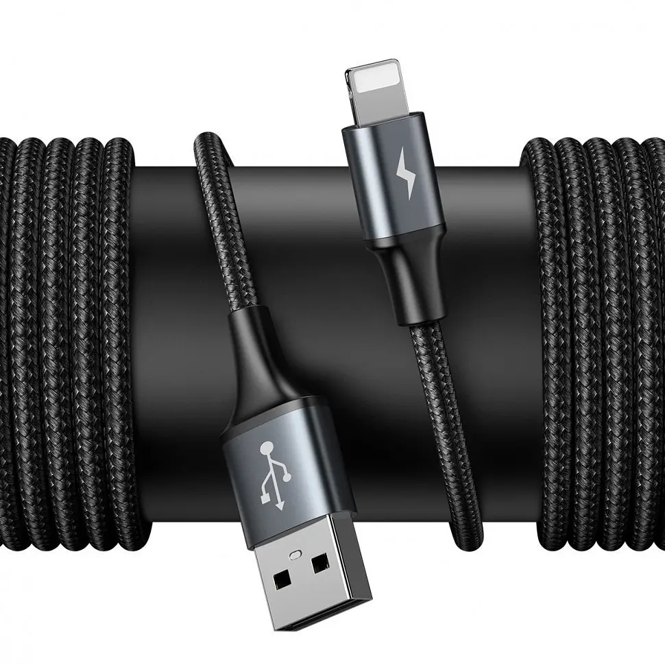 Кабель Baseus Special Data Cable Hub для Backseat (USB to iP+Dual USB) CALHZ-01 Black - фото 3