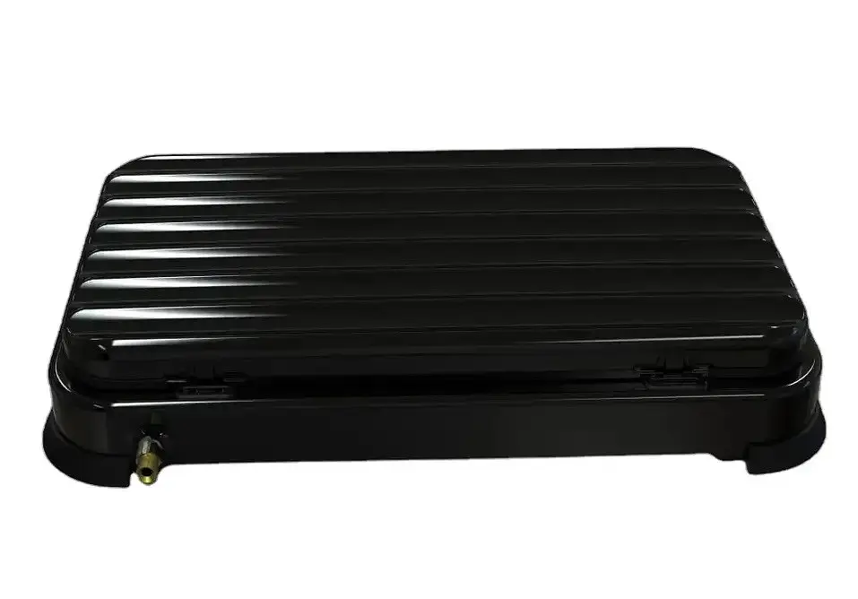 Настольная газовая плита  Rainberg RB-2229 на две конфорки с крышкой для кемпинга нержвеющая сталь Черная - фото 5