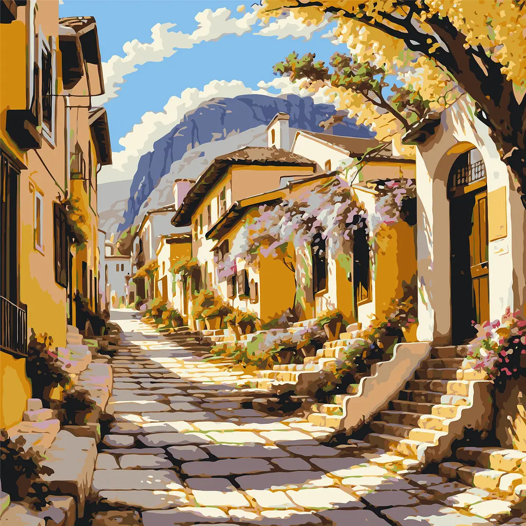Картина за номерами Міста. Гуляючи вулицею. Ілюзія 40x40 см Origami LW 31630