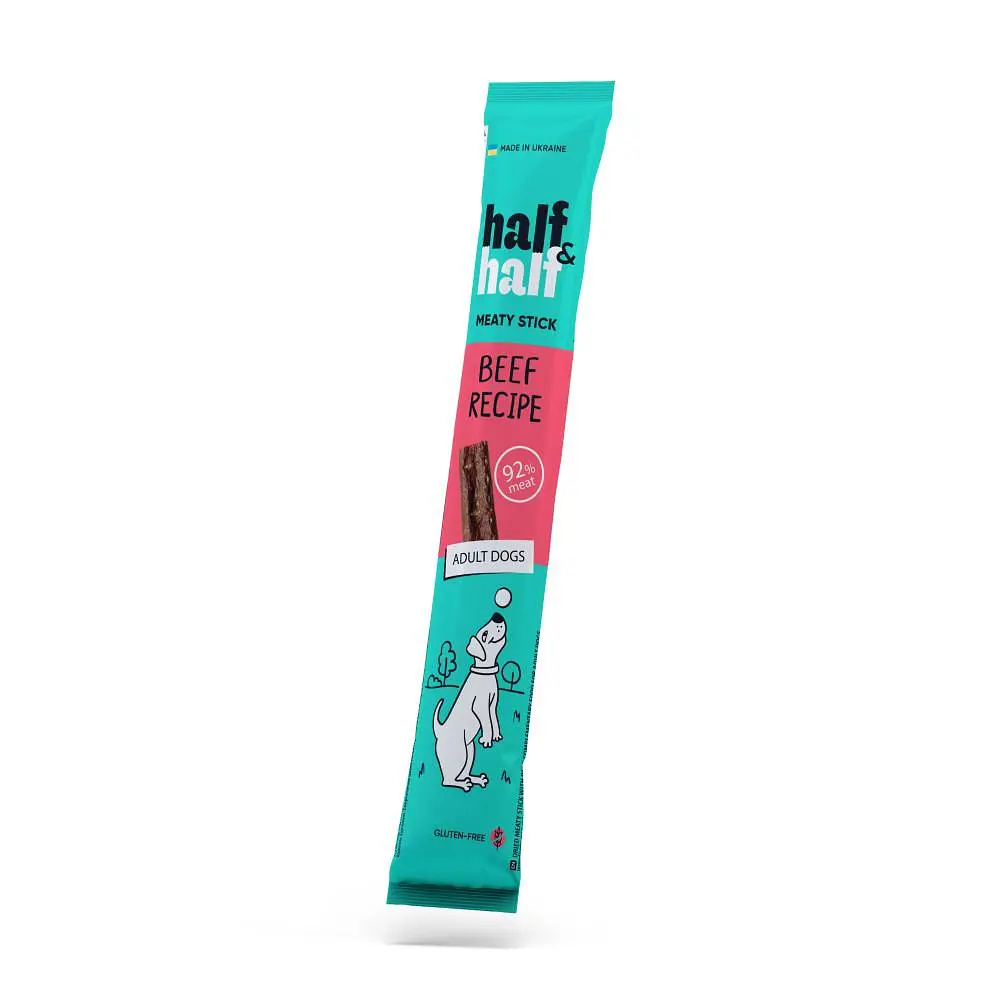 Ласощі для собак Half&Half м м'ясна паличка з яловичиною 12 г (арт.21779)