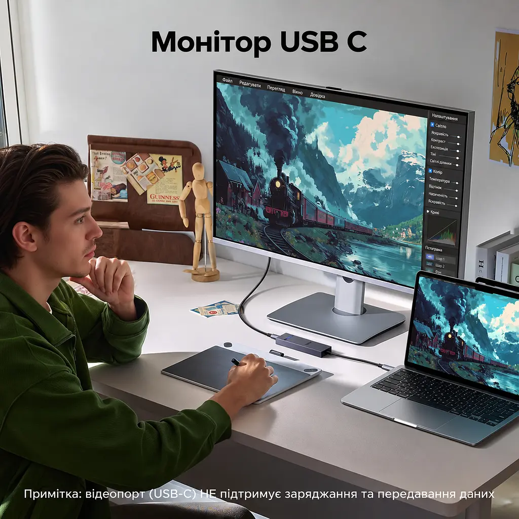 Док-станція USB-C UGREEN Revodok Pro CM818 6 в 1 2 USB-A та 2 USB-C сірий (75775) - фото 5