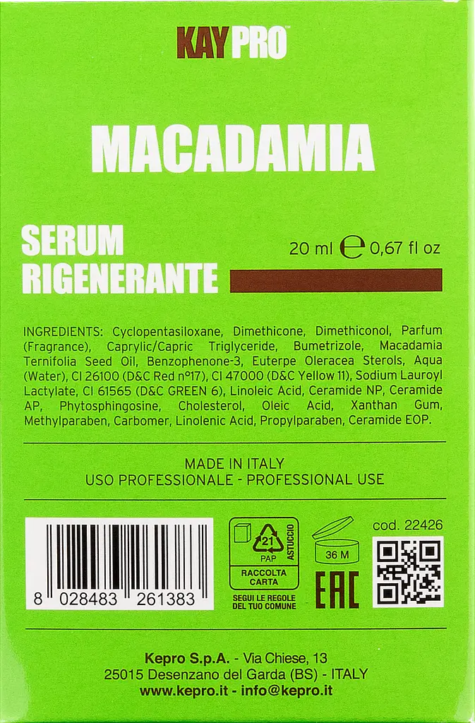 Сироватка з олією макадамії для ламкого волосся KayPro Macadamia 20 мл - фото 3