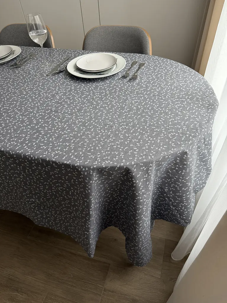 Скатертина столова Ecotton 170х200 см водовідштовхувальна сірий (V 11/ Grey) (25035) - фото 5
