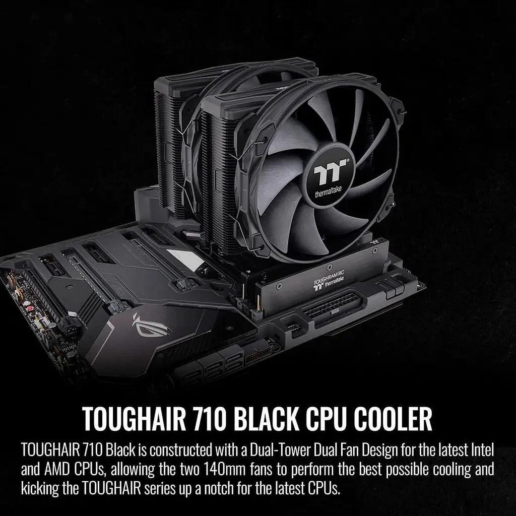 Кулер для процесора Thermaltake TOUGHAIR 710 Black (CL-P117-CA14BL-A) (7 CL-P117-CA14BL-A) - фото 6