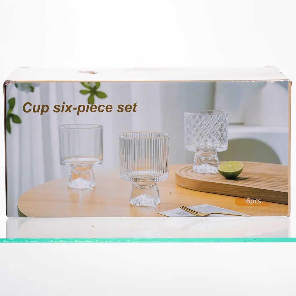 Набор креманок из толстого стекла на ножке 6 штук по 200 мл Прозрачный Yiwu 64486-69 - фото 5