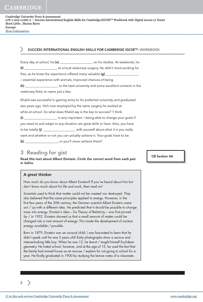 Success International English Skills for Cambridge IGCSE Workbook with Digital Access (2 Years) - Mark Little - фото 3