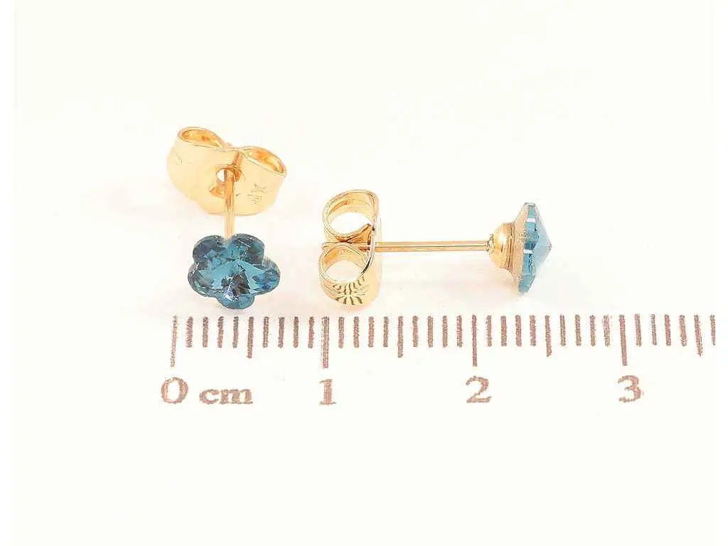 Сережки Xuping пусети позолота 18K "Сині кришталеві квіточки" 281859 - фото 2