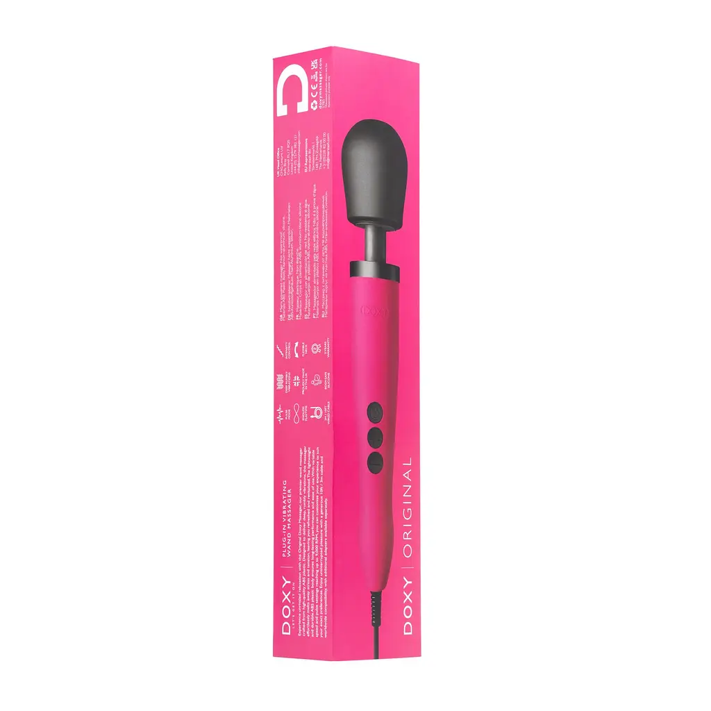 Вібромасажер DOXY Original Pink, дуже потужний, живлення 220В, пульсівні вібрації - фото 7