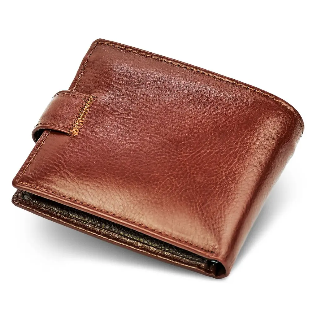 Чоловіче портмоне з натуральної шкіри ST Leather B104 коричневе 9,5 см - фото 3