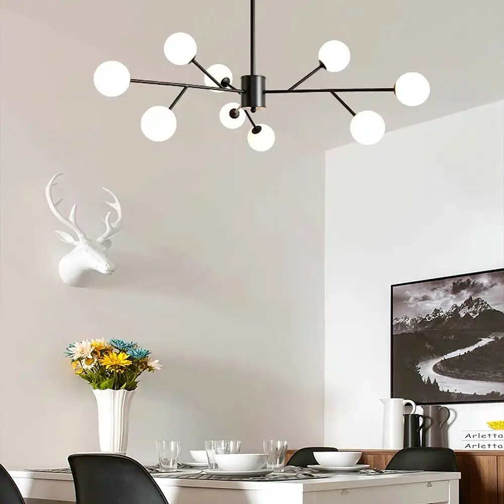 Потолочная черная люстра Grand Bunch на 9 плафонов Line.F AOC 20/9 BK - фото 4