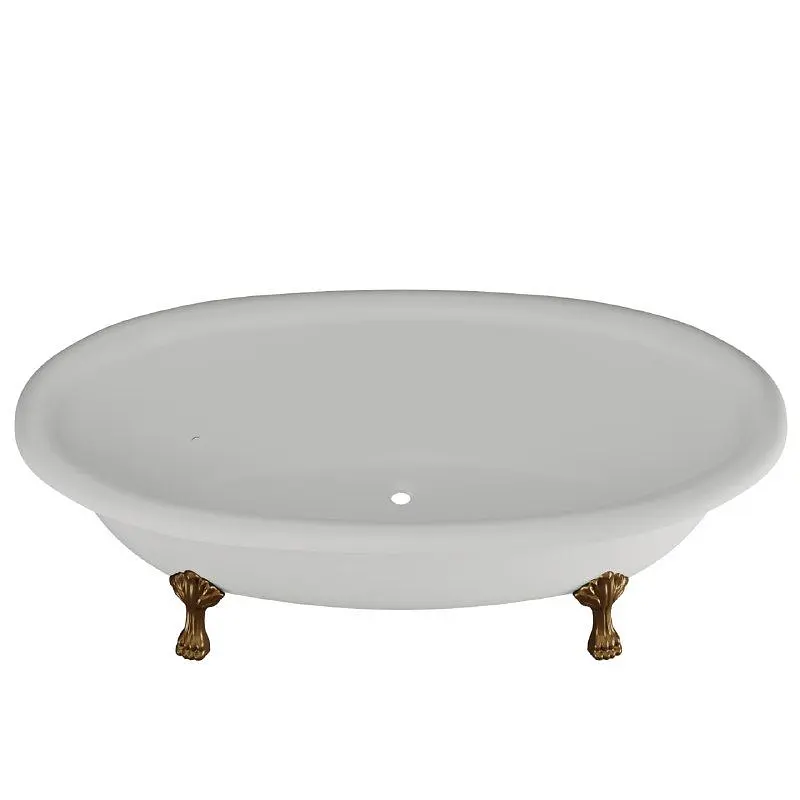 Ванна отдельностоящая матовая Amidicon Olimpia 180x90 белая из литого камня бронзовые ножки OLIMPIA_180_nizhk-br_MAT, Белый матовый - фото 7