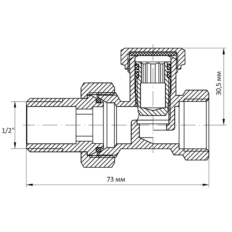 Вентиль Koer прямий 1/2"x1/2" антіпротічка" KR.904-Gi KR0176 - фото 2