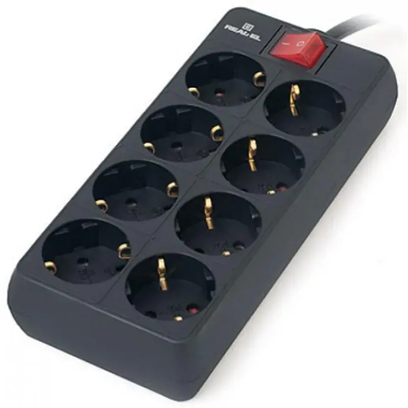 Мережевий фільтр живлення REAL-EL REAL-EL RS-8 PROTECT, 1.8m, black (EL122300021) - фото 3