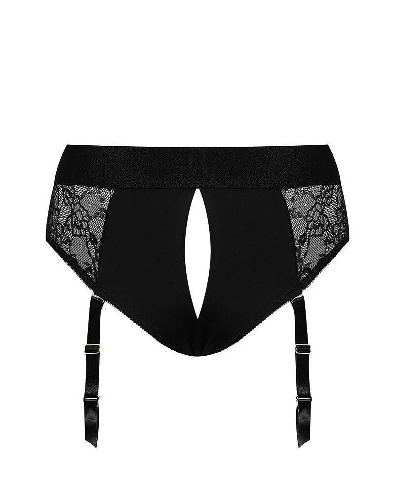 Мереживні трусики для страпона з підв’язками для панчіх Strap-On-Me Diva Harness, XS - фото 4