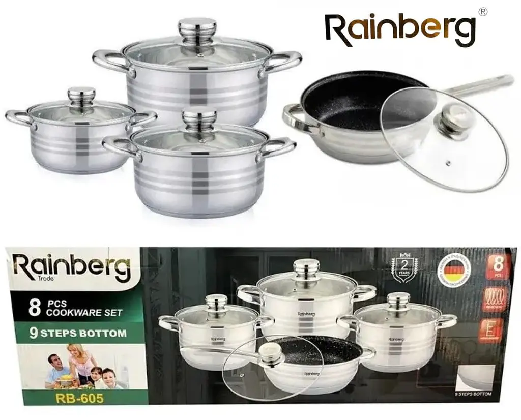 Набір каструль Rainberg RB-605 (8 предметів)