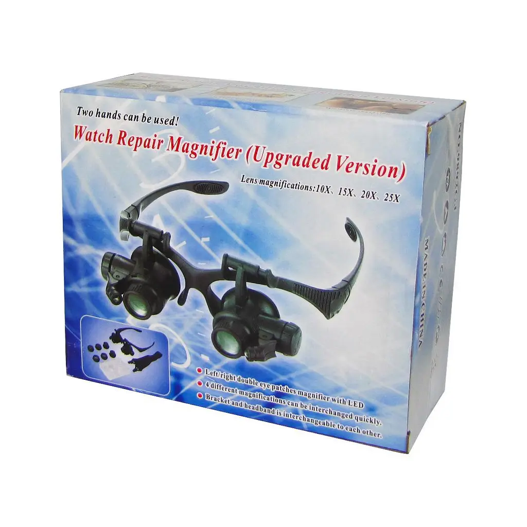 Бінокуляри NO.9892GJ з LED підсвічуванням (4 пари лінз d=20mm, 10х/15х/20х/25х) - фото 4