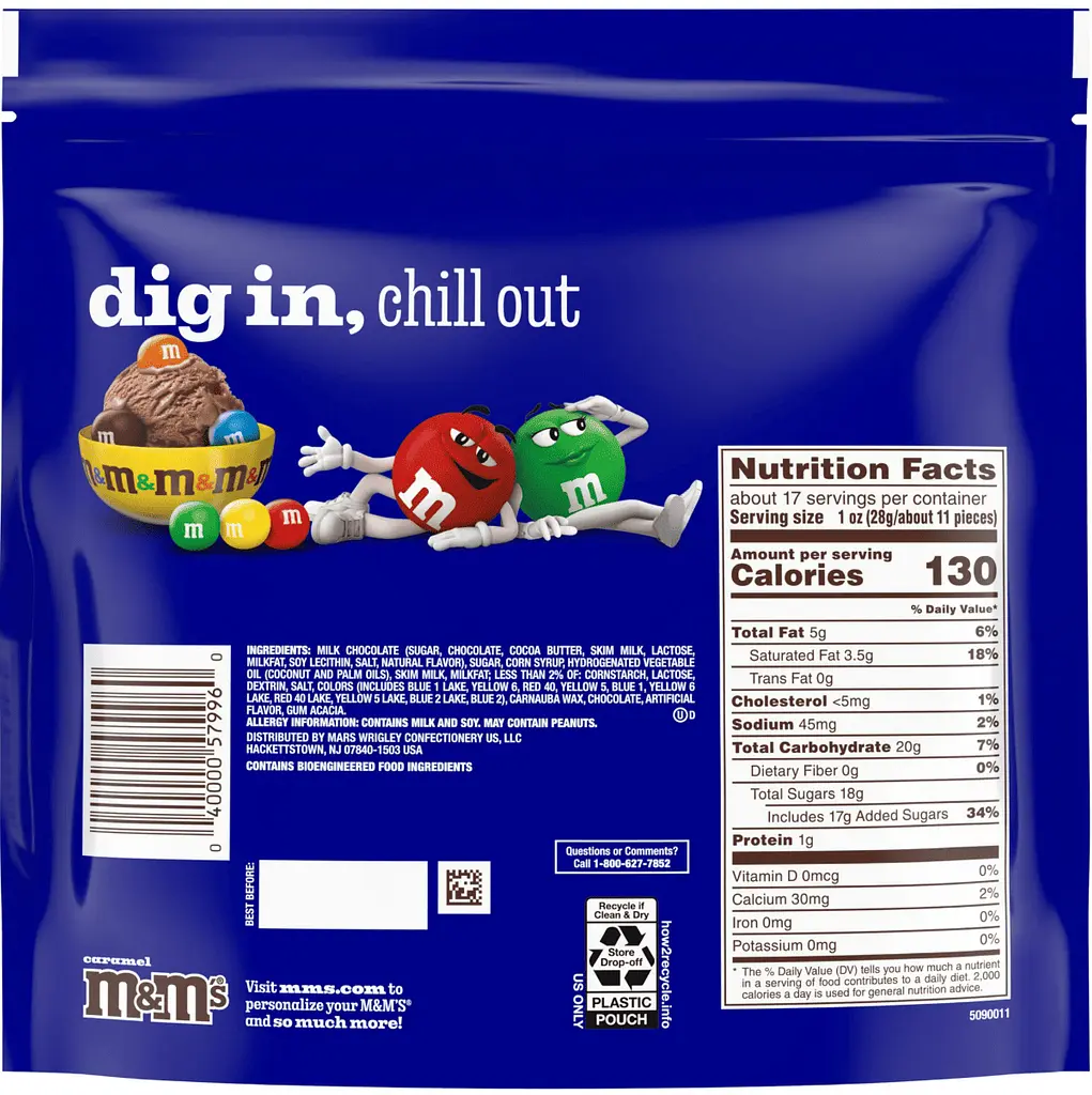 Драже M&M's Caramel Milk Chocolate Candy 488.8г - фото 2