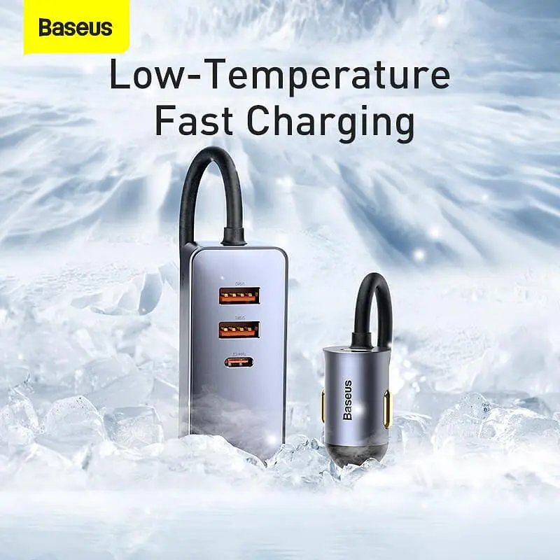 Адаптер автомобільний BASEUS Share Together PPS multi-port Fast Car charger with cord 4 виходи 2USB + 2Type-C 120W CCBT-A0G - фото 3