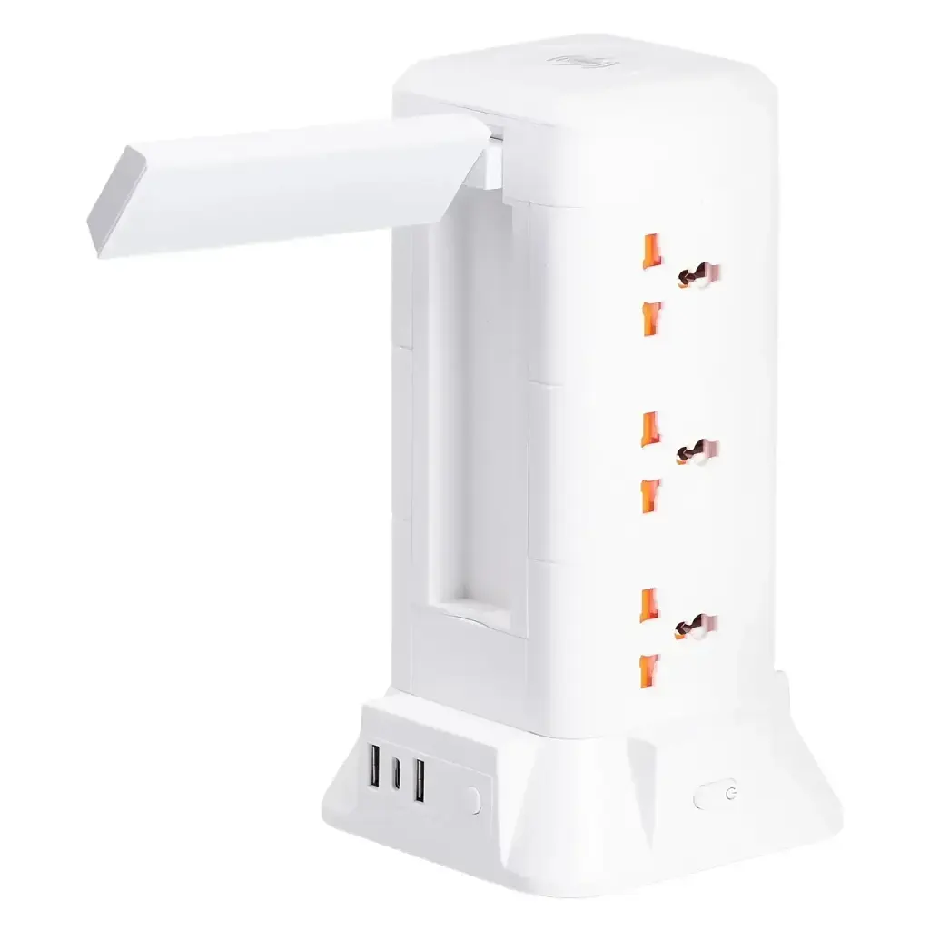 Мережевий фільтр-подовжувач Yiwu HP-5-5 TOWER B23 2,8 м 9 розеток 3USB + 1PD білий  - фото 8