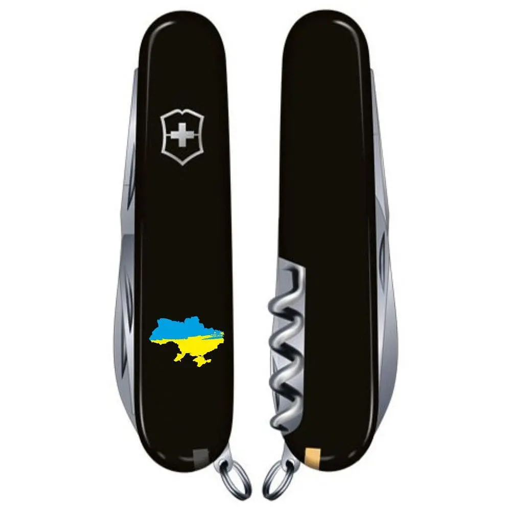 Ніж Victorinox Climber Ukraine 91мм 14функ чорн Мапа України син-жовт. - фото 2