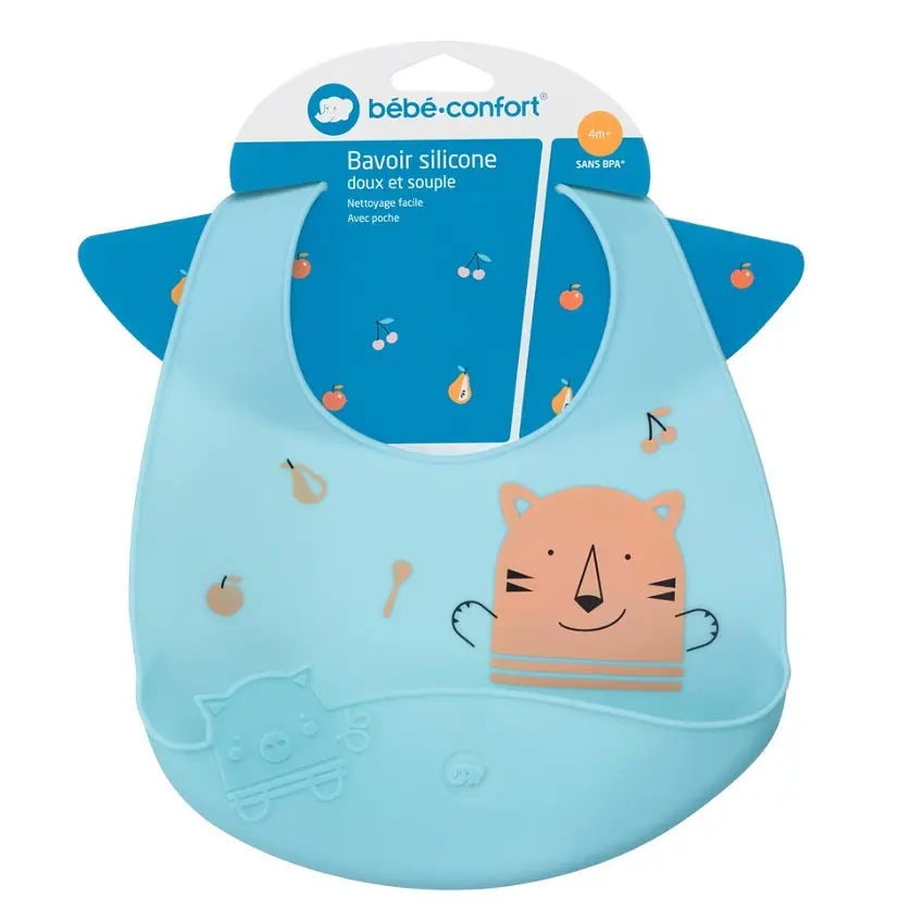 Нагрудник Bebe Confort Soft Silicone Bib Domino, м'який, блакитний (3220660315840) - фото 3