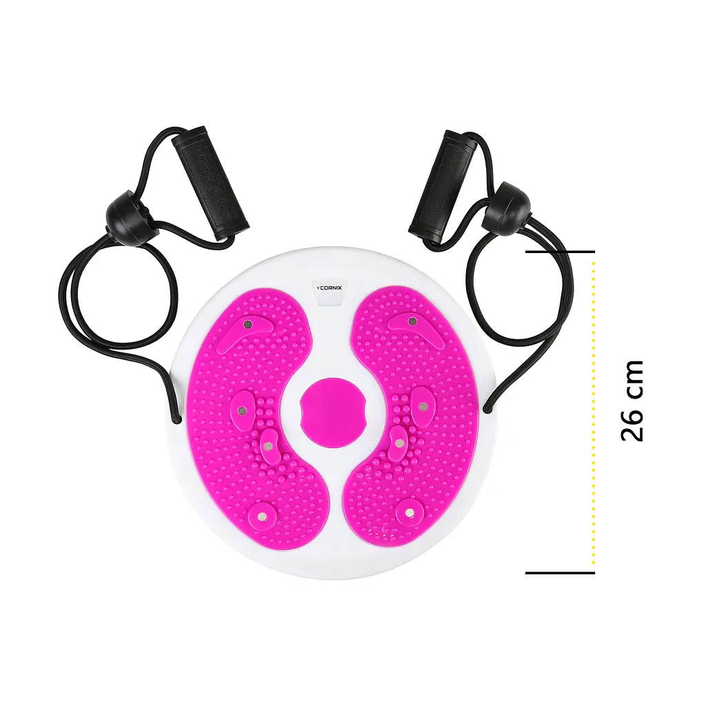 Диск здоров'я для талії Cornix Twisting Waist Disc з еспандерами White/Pink XR-0447 - фото 9