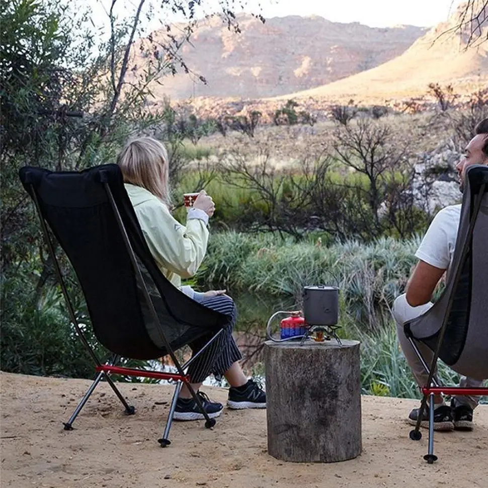 Складне крісло Naturehike YL06 Alu Folding Moon Chair NH18Y060-Z (Чорний) - фото 7