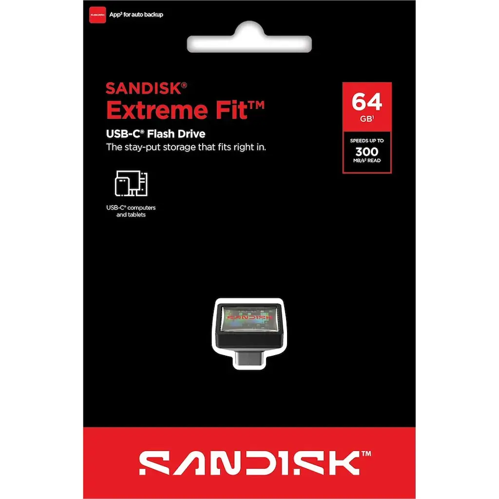 USB флеш накопичувач SanDisk 64GB Extreme Fit Black Type-C (SDCZ530-064G-G46) - фото 3