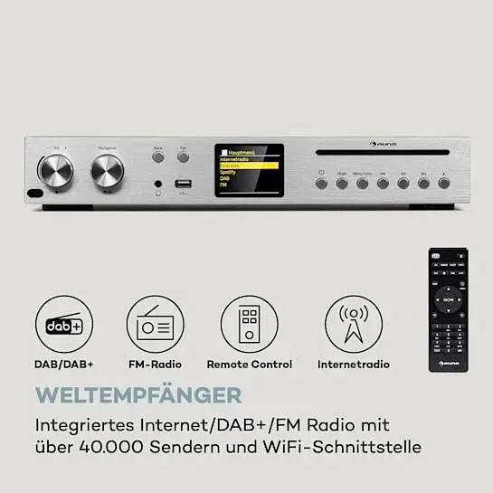 Підсилювач ресивер Auna HiFi CD Silver Star Internet/DAB+/FM CD WiFi (10036446) - фото 6