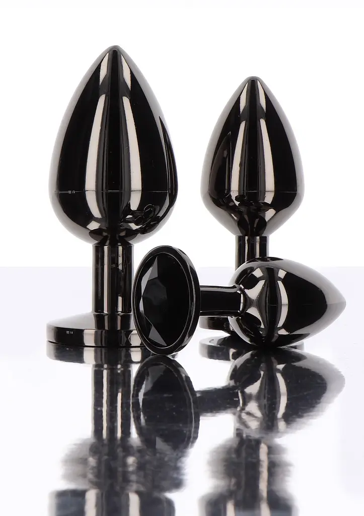 Анальна пробка Taboom Butt Plug With Diamond Jewel M, 8,5 см (чорний) - фото 4