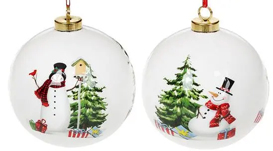 Набір керамічних куль Сніговики 4 штуки Bona 10х10х11.5 см dec0008436 - фото 2