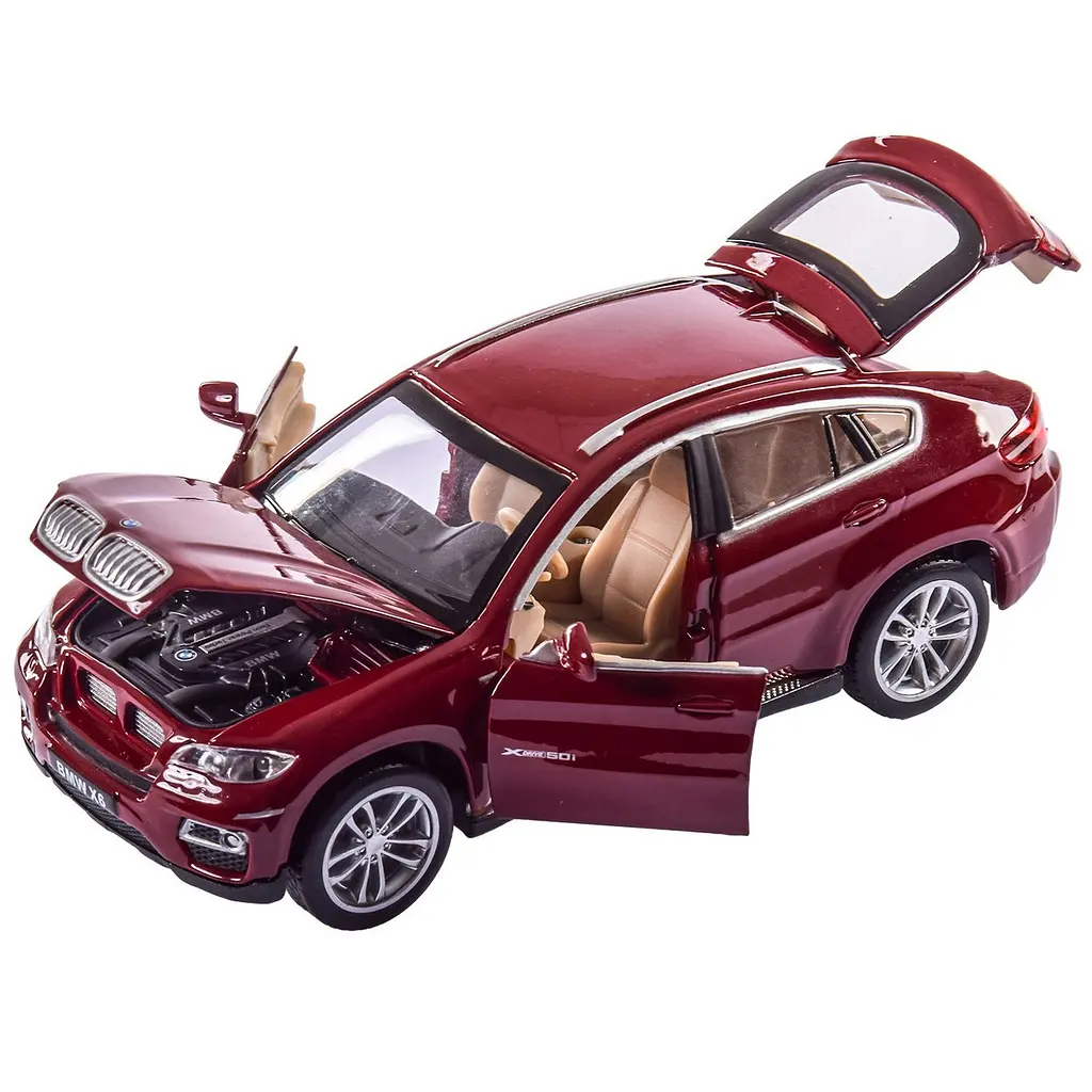Колекційна металева модель автомобіля Автопром BMW X6 з інерцією, світлом та звуком 1:32 - фото 3