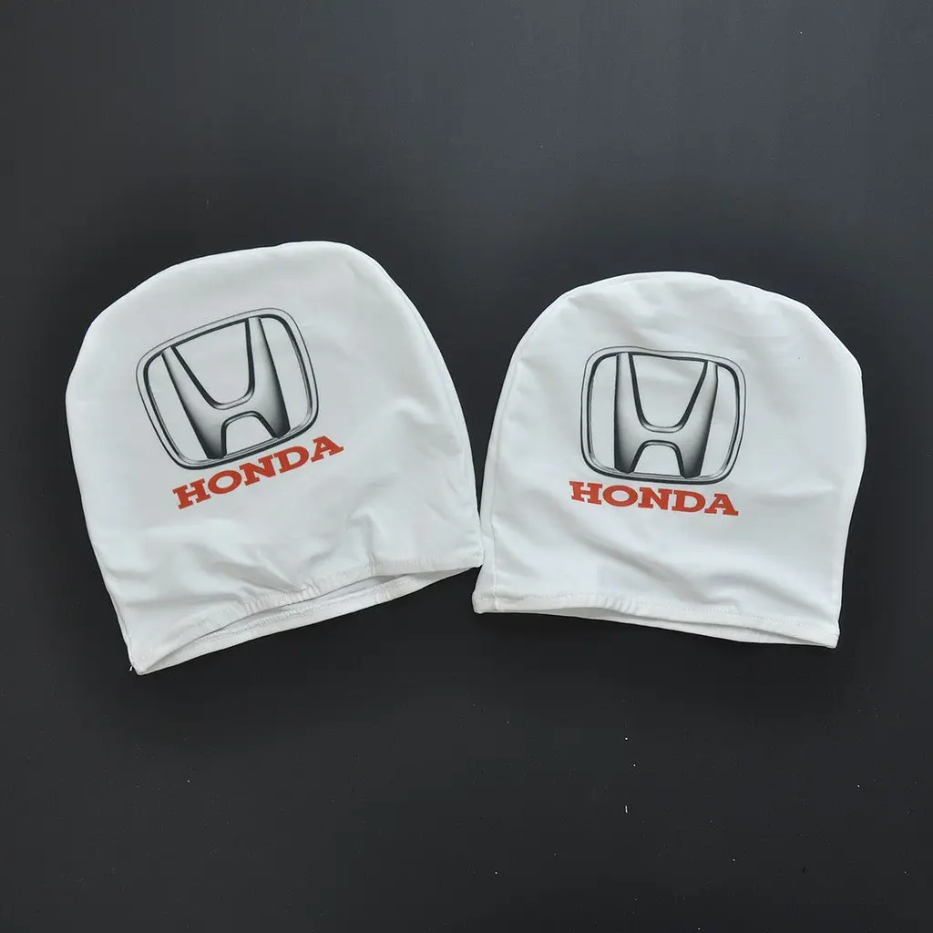 Чохли для підголівників Універсальні Honda Білі Кольоровий логотип 2 шт - фото 2