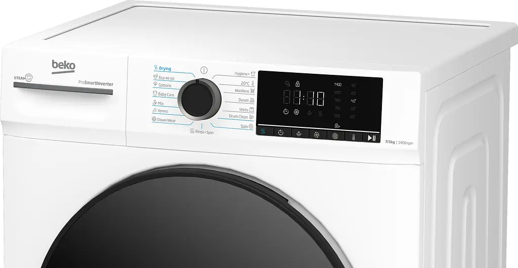 Beko Прально-сушильна машина Beko фронтальна, 7(5)кг, 1400, D, 52см, дисплей, інвертор, пара, білий - фото 6