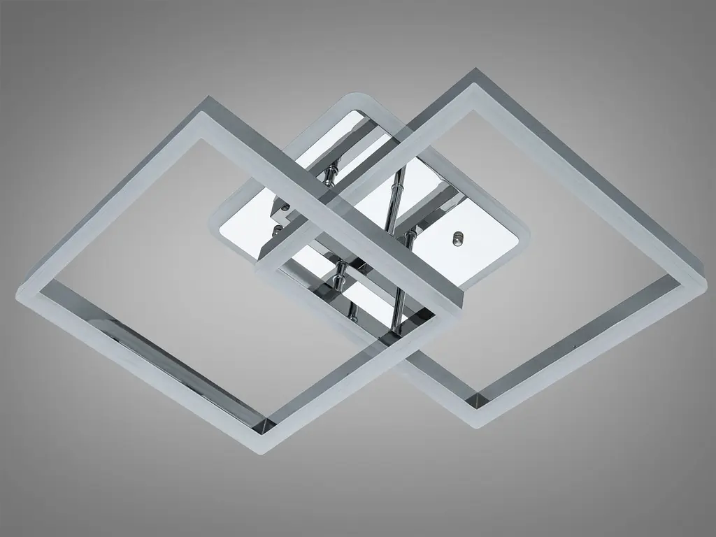 Стельова LED люстра пульт 64Вт хром 11 квадратів - фото 5