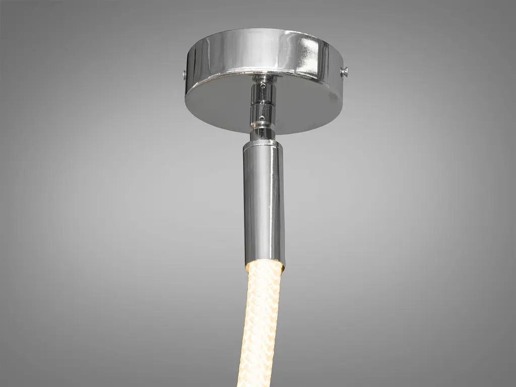 Стельова люстра LED Diasha 9610-1500CH Мотузка, 17W, срібна, сучасний стиль для вітальні, кухні, офісу - фото 3