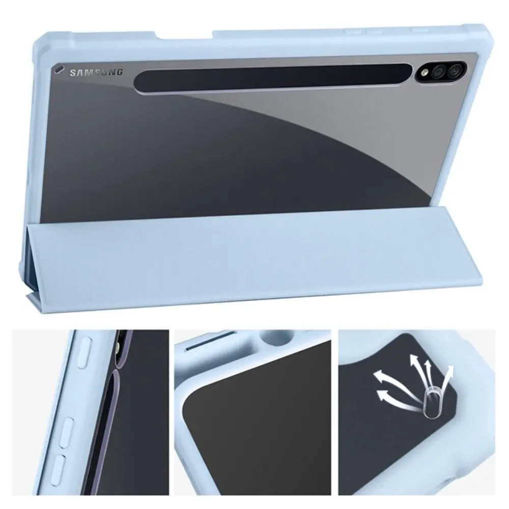 Чехол TPUCristal SlimTPU Spen holder Samsung Galaxy Tab S9/S9 Fe Голубой - фото 6