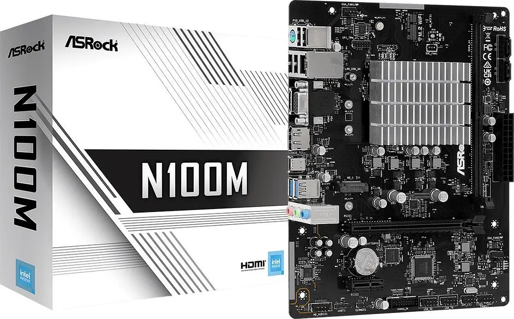 Материнська плата ASRock N100M (N100M) (Integrated CPU, SoC, Micro-ATX) - фото 5